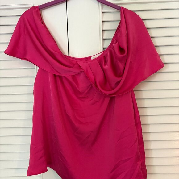 NWOT - Ramy Brook Women's Pink Dolia One Shoulder Blouse | Size Small - Picture 2 of 5